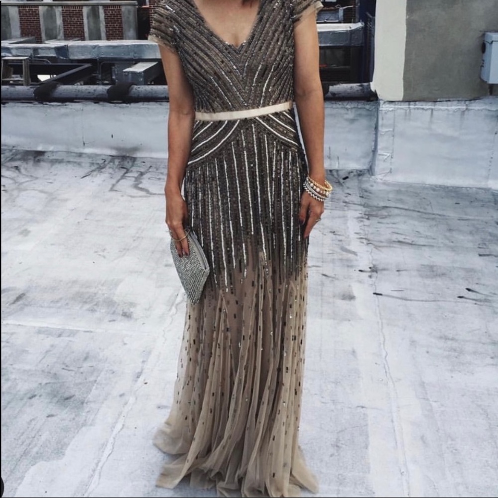 Adrianna Papell flapper style evening gown